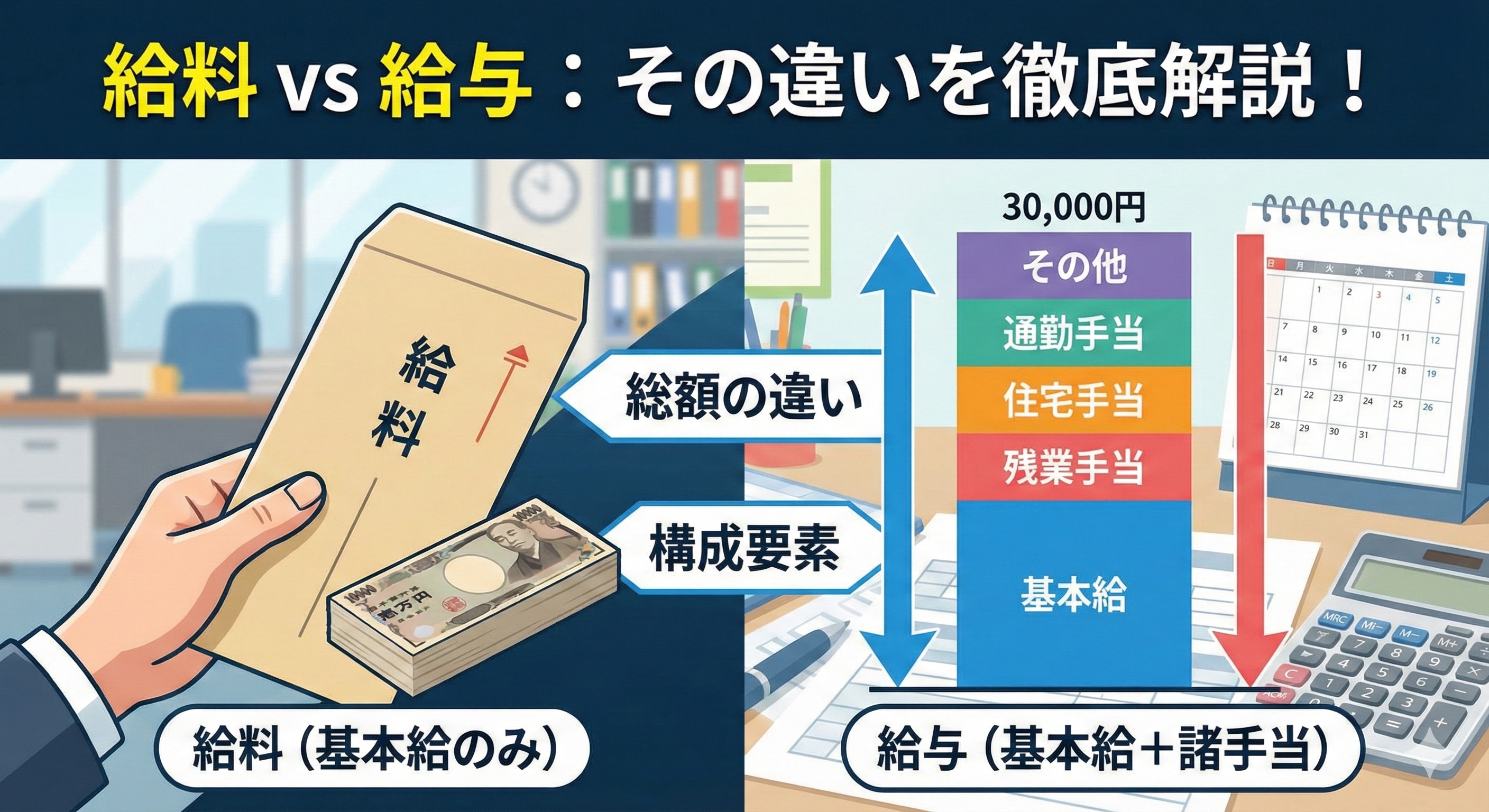 公務員の給料と給与の違いを解説